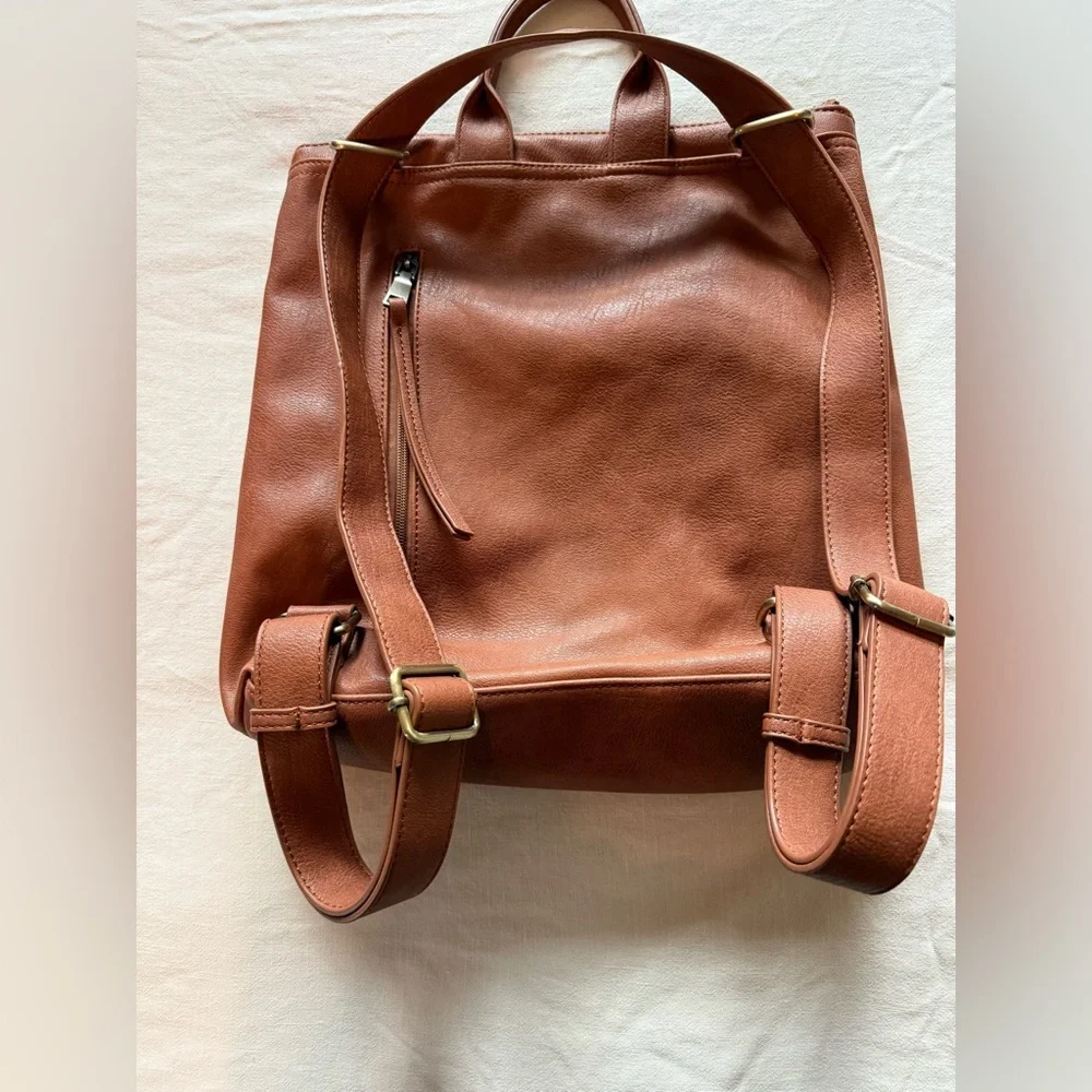 Antik Kraft convertible Tote/Backpack in Cognac Brown - Picture 5 of 8